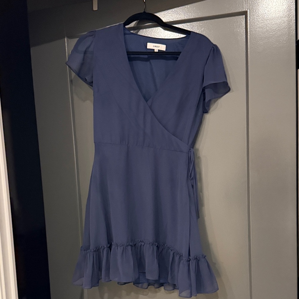 Likely  Navy Mini Dress with Ruffle Hem